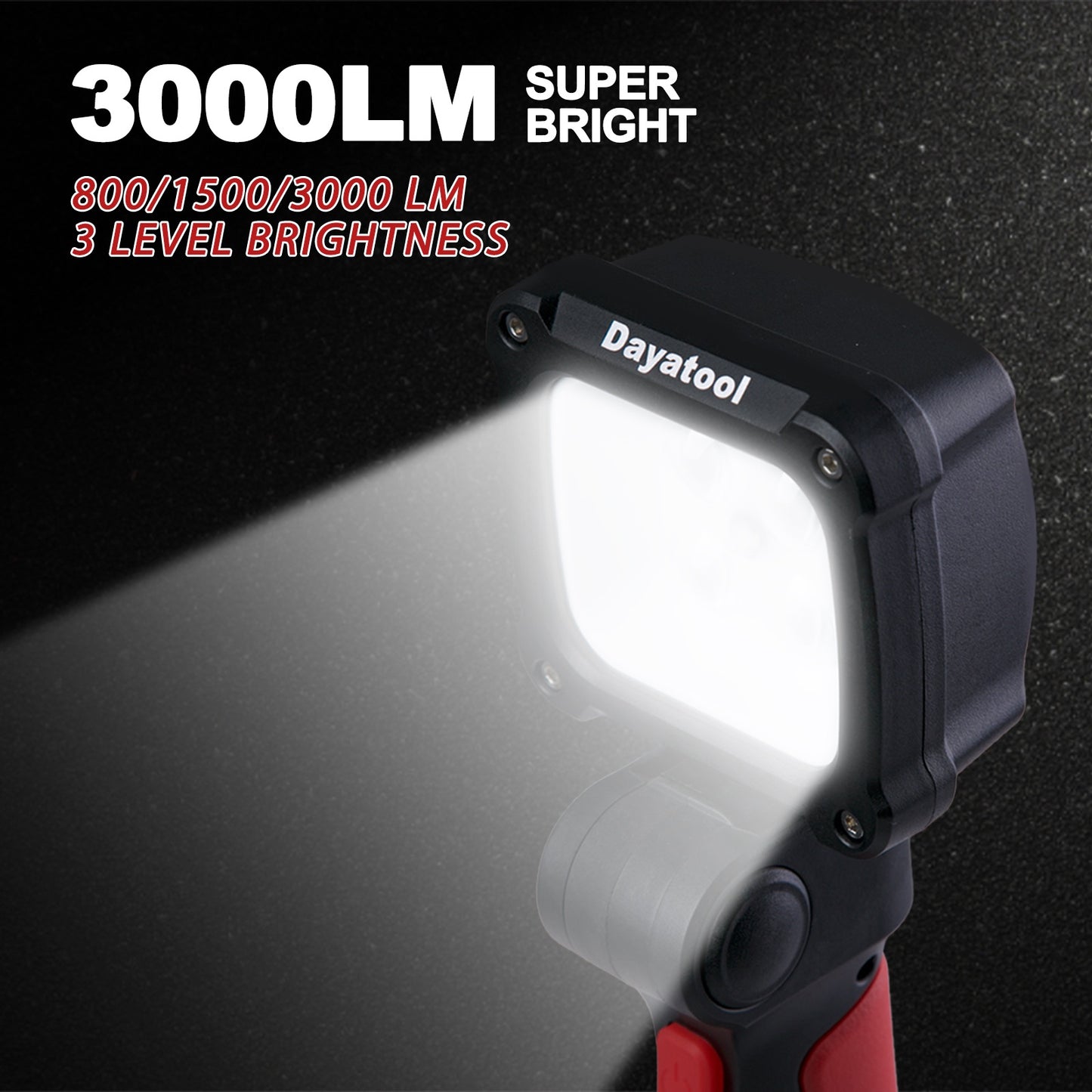 DAYATECH DY-363Z · 3,000-Lumen Zoomable LED Work Light — 548-Yard Spot Throw