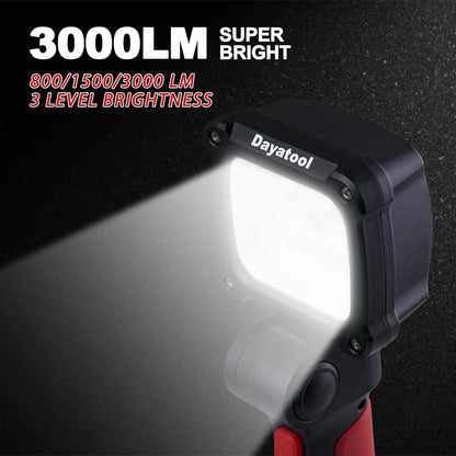 DAYATECH DY-363Z · 3,000-Lumen Zoomable LED Work Light — 548-Yard Spot Throw