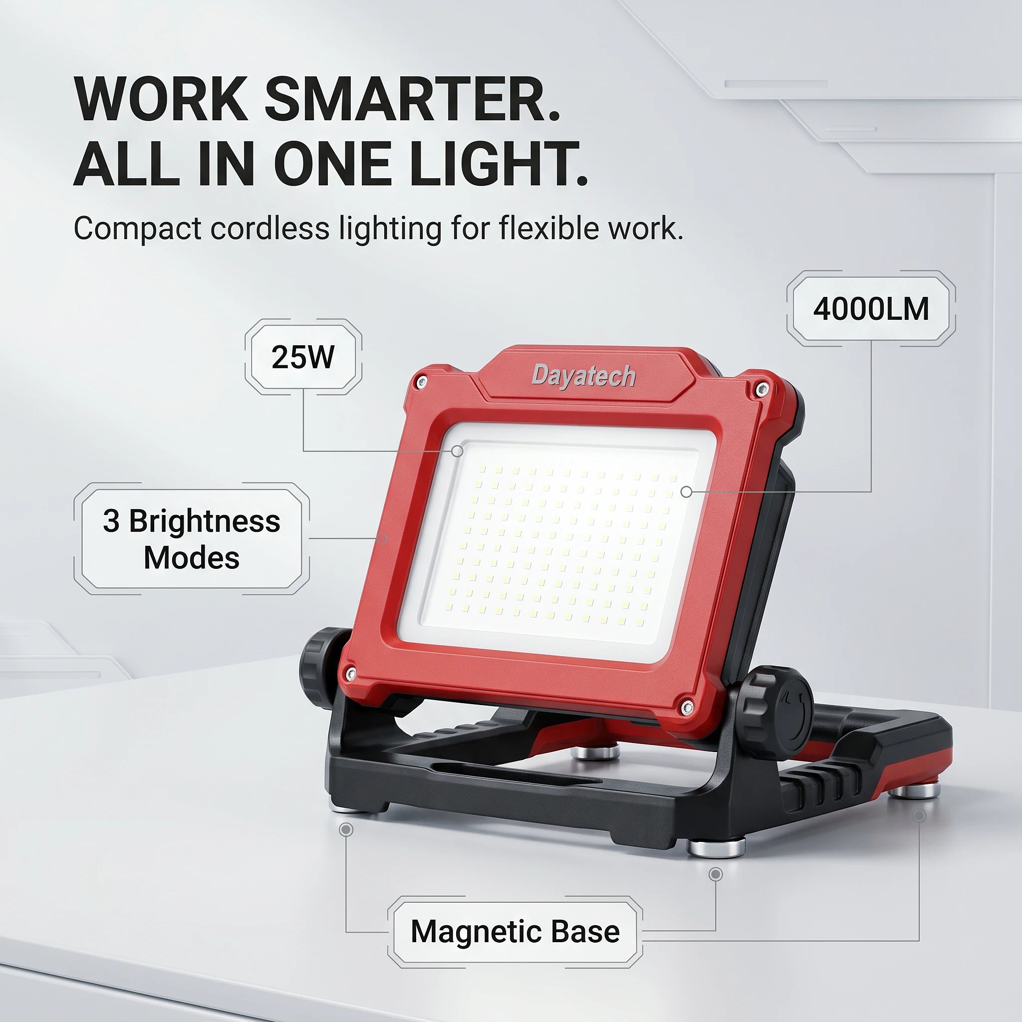DAYATECH DY-363B cordless folding work light, premium hero view